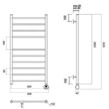 Полотенцесушитель электрический Domoterm Медея 50х100 R  - фото 2