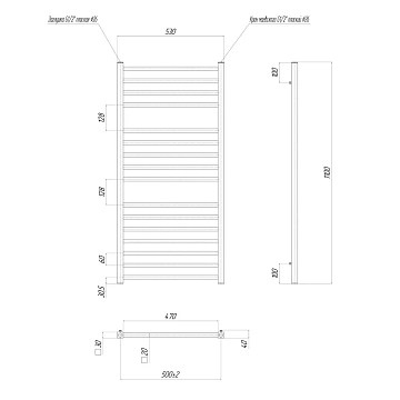 Полотенцесушитель электрический Lemark Unit П16 50x110 черный  - фото 3