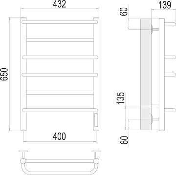 Полотенцесушитель электрический Terminus Евромикс П6 40х65  - фото 3
