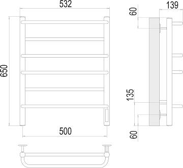 Полотенцесушитель электрический Terminus Евромикс П6 50х65  - фото 3
