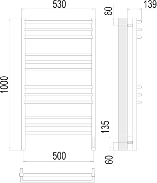 Полотенцесушитель электрический Terminus Соренто П12 50х100  - фото 3