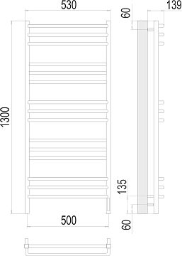 Полотенцесушитель электрический Terminus Соренто П15 50х130  - фото 3