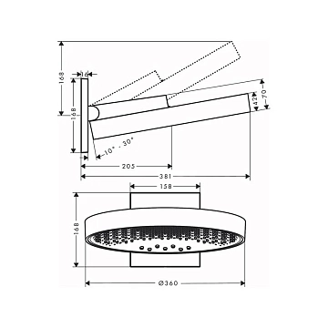 Верхний душ Hansgrohe Rainfinity 26234990  - фото 3