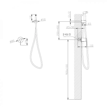 Боковая стенка Abber Schwarzer Diamant S100 100 см  - фото 4