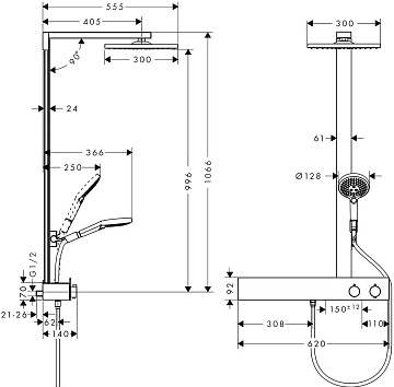 Душевая стойка Hansgrohe Raindance E 27363000  - фото 5