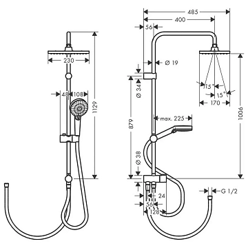 Душевая стойка Hansgrohe Vernis Shape 26282670  - фото 4