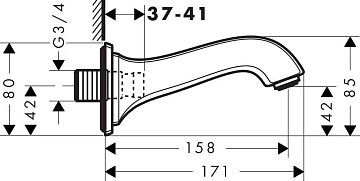 Излив Hansgrohe Metropol Classic 13425000 для ванны  - фото 2