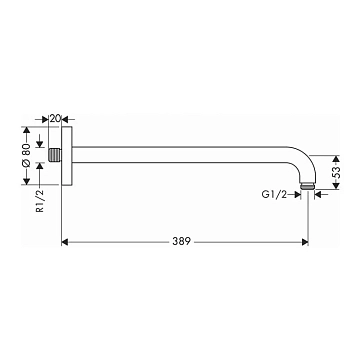Кронштейн для верхнего душа Hansgrohe 27413340  - фото 2