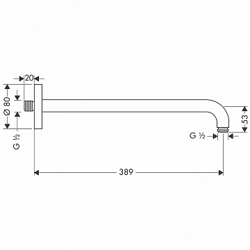 Кронштейн для верхнего душа Hansgrohe 27413990  - фото 2