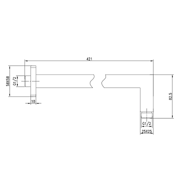 Кронштейн для верхнего душа Lemark LM5887C  - фото 2