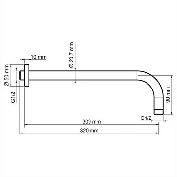 Кронштейн для верхнего душа Wasserkraft A079  - фото 2