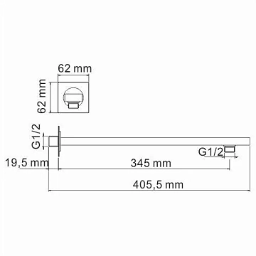Кронштейн для верхнего душа Wasserkraft A110  - фото 3