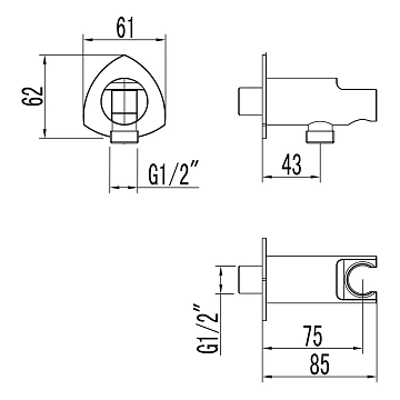 Шланговое подключение Lemark LM3585С держатель для душа  - фото 2
