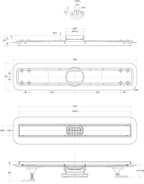Душевой лоток BelBagno Luce BB-LD-LUCE-60-BIANCO с решеткой 60 см  - фото 4