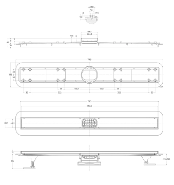 Душевой лоток BelBagno Luce BB-LD-LUCE-80-NERO с решеткой 80 см  - фото 4