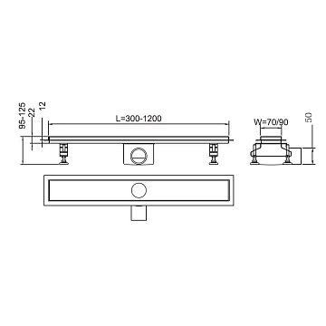 Душевой лоток RGW Shower Drain SDR-01-Q 21210112-02 с решеткой  - фото 5