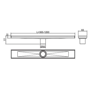 Душевой лоток RGW Shower Drain SDR-02-Q 21210212-02 с решеткой  - фото 4