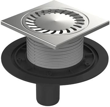 Душевой трап Azario DN50 AZ-384 E 15х15 см, вертикальный слив 