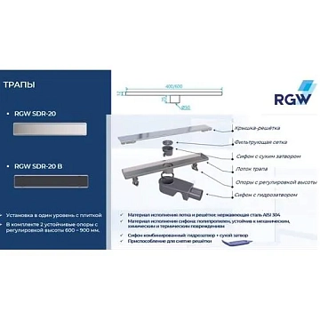 Душевой трап RGW Shower Drain SDR-20B 47212080-04  - фото 4