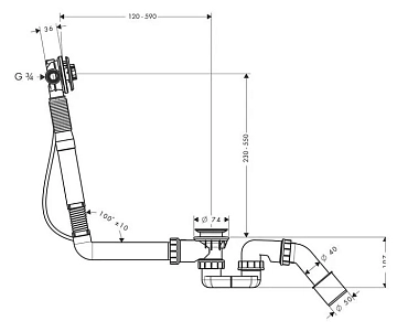 Слив-перелив Hansgrohe Exafill S 58116180  - фото 2