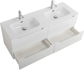Тумба под раковину BelBagno Etna 120 подвесная, Bianco Lucido, 4 ящика  - фото 5