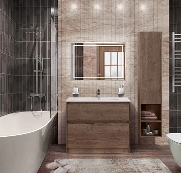 Тумба под раковину BelBagno Kraft 100 напольная, rovere tabacco  - фото 2