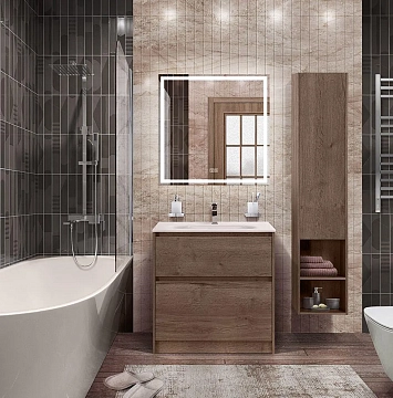 Тумба под раковину BelBagno Kraft 80 напольная, rovere tabacco  - фото 2
