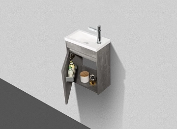 Тумба под раковину BelBagno Pietra Mini 46 L подвесная, stucco cemento  - фото 4
