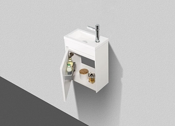 Тумба под раковину BelBagno Pietra Mini 46 R подвесная, bianco lucido  - фото 4
