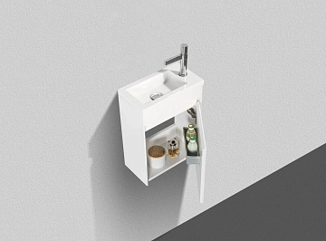 Тумба под раковину BelBagno Pietra Mini 46 R подвесная, bianco lucido  - фото 5