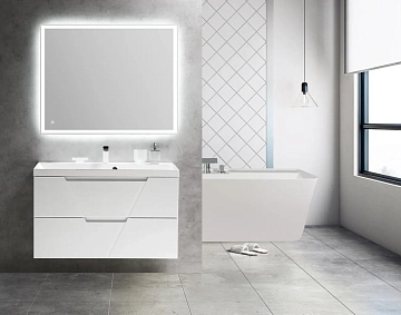 Тумба под раковину BelBagno Vittoria 100 подвесная, bianco lucido  - фото 4