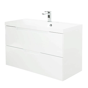 Тумба под раковину BelBagno Vittoria 100 подвесная, bianco lucido  - фото 5
