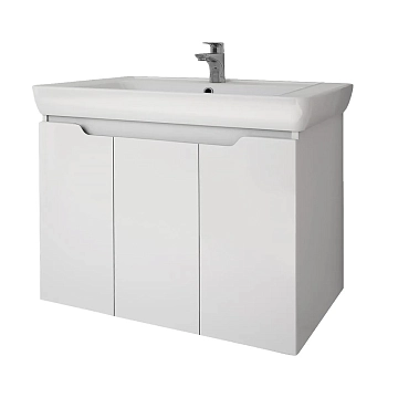 Тумба под раковину Dreja Q Plus (D) 80 белый глянец  - фото 2
