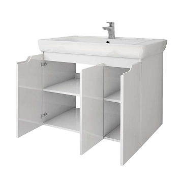 Тумба под раковину Dreja Q Plus (D) 80 белый глянец  - фото 3