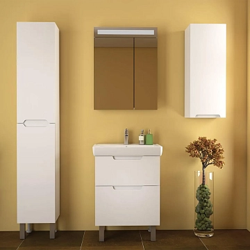 Тумба под раковину Dreja Q Plus 60 белый глянец  - фото 2