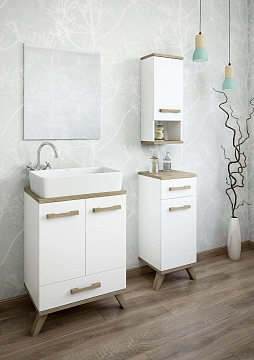 Шкаф Sanflor Ингрид 30 белый матовый/швейцарский вяз  - фото 5