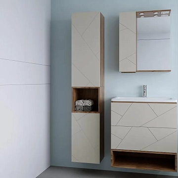 Шкаф Бриклаер Кристалл 35.2x60 латте/дуб крафт табачный  - фото 4