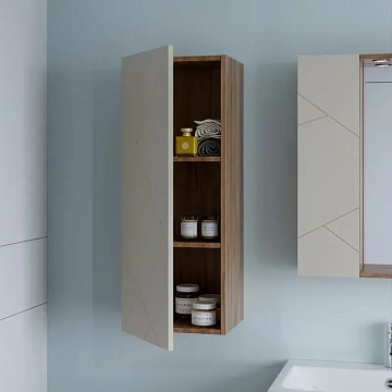 Шкаф Бриклаер Кристалл 35.2x90 латте/дуб крафт табачный  - фото 2