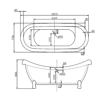 Акриловая ванна BelBagno BB05 180х75  - фото 3