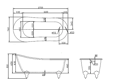 Акриловая ванна BelBagno BB06-1700 170х76  - фото 3