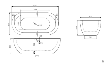 Акриловая ванна BelBagno BB13-1700 170х80  - фото 4
