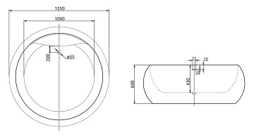 Акриловая ванна BelBagno BB30-1550 155х155  - фото 4