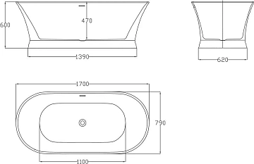 Акриловая ванна BelBagno BB402-1700-790 170х80  - фото 4