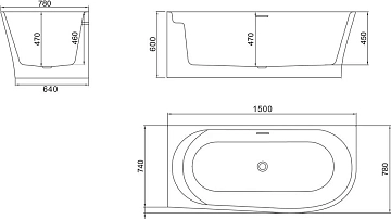 Акриловая ванна BelBagno BB410-1500-780-L 150х78  - фото 3