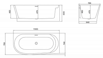 Акриловая ванна BelBagno BB410-1500-780-R 150х78  - фото 3
