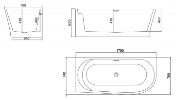 Акриловая ванна BelBagno BB410-1700-780-L 170х78  - фото 3