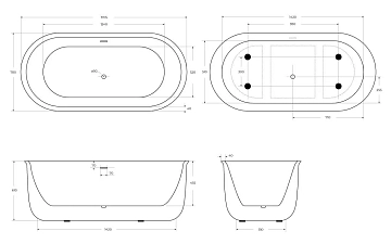 Акриловая ванна BelBagno BB709-1700-780 170x80  - фото 4