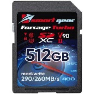 Карта памяти Smart Gear SDXC UHS-II V90 Forsage Turbo, 512GB W260/R290, 3000P/E cycles Карта памяти Smart Gear SDXC UHS-II V90 Forsage Turbo, 512GB W260/R290, 3000P/E cycles
