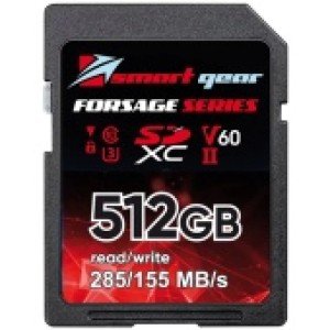 Карта памяти Smart Gear SDXC UHS-II V60 Forsage, 512GB W155/R285, 1000P/E cycles. Карта памяти Smart Gear SDXC UHS-II V60 Forsage, 512GB W155/R285, 1000P/E cycles.