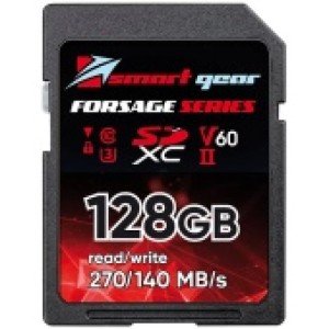 Карта памяти Smart Gear SDXC UHS-II V60 Forsage, 128GB W140/R270, 1000P/E cycles Карта памяти Smart Gear SDXC UHS-II V60 Forsage, 128GB W140/R270, 1000P/E cycles